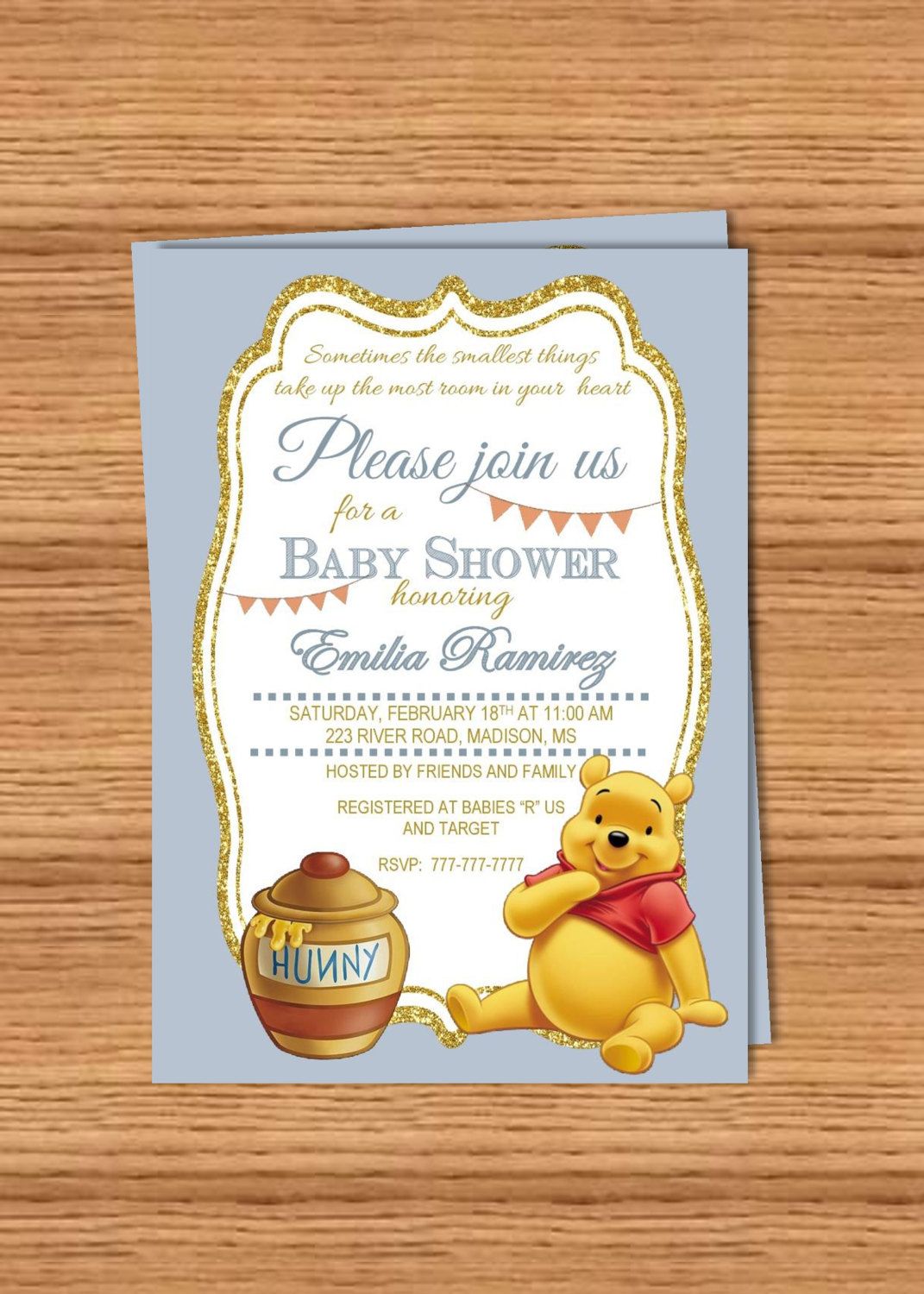 Detail Winnie The Pooh Baby Shower Template Nomer 37