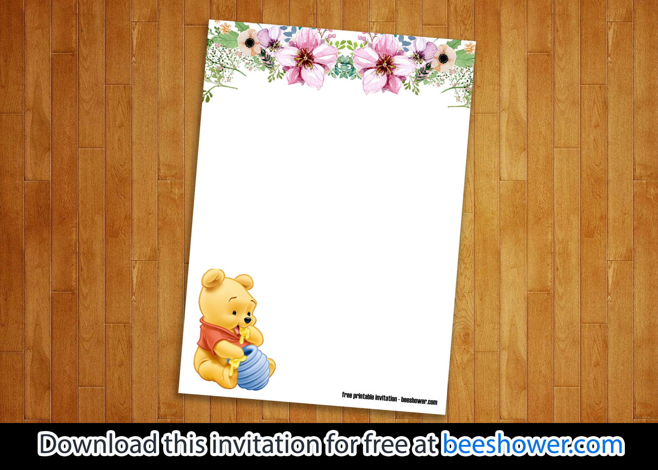 Detail Winnie The Pooh Baby Shower Template Nomer 54
