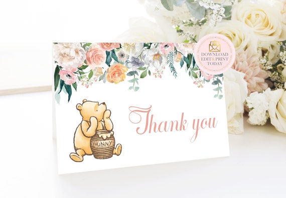 Detail Winnie The Pooh Baby Shower Thank You Cards Nomer 11