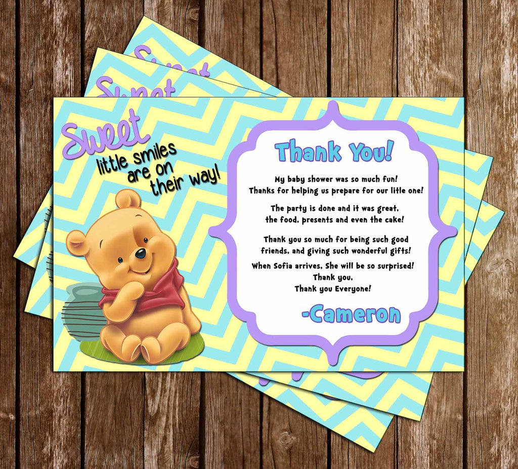 Detail Winnie The Pooh Baby Shower Thank You Cards Nomer 14