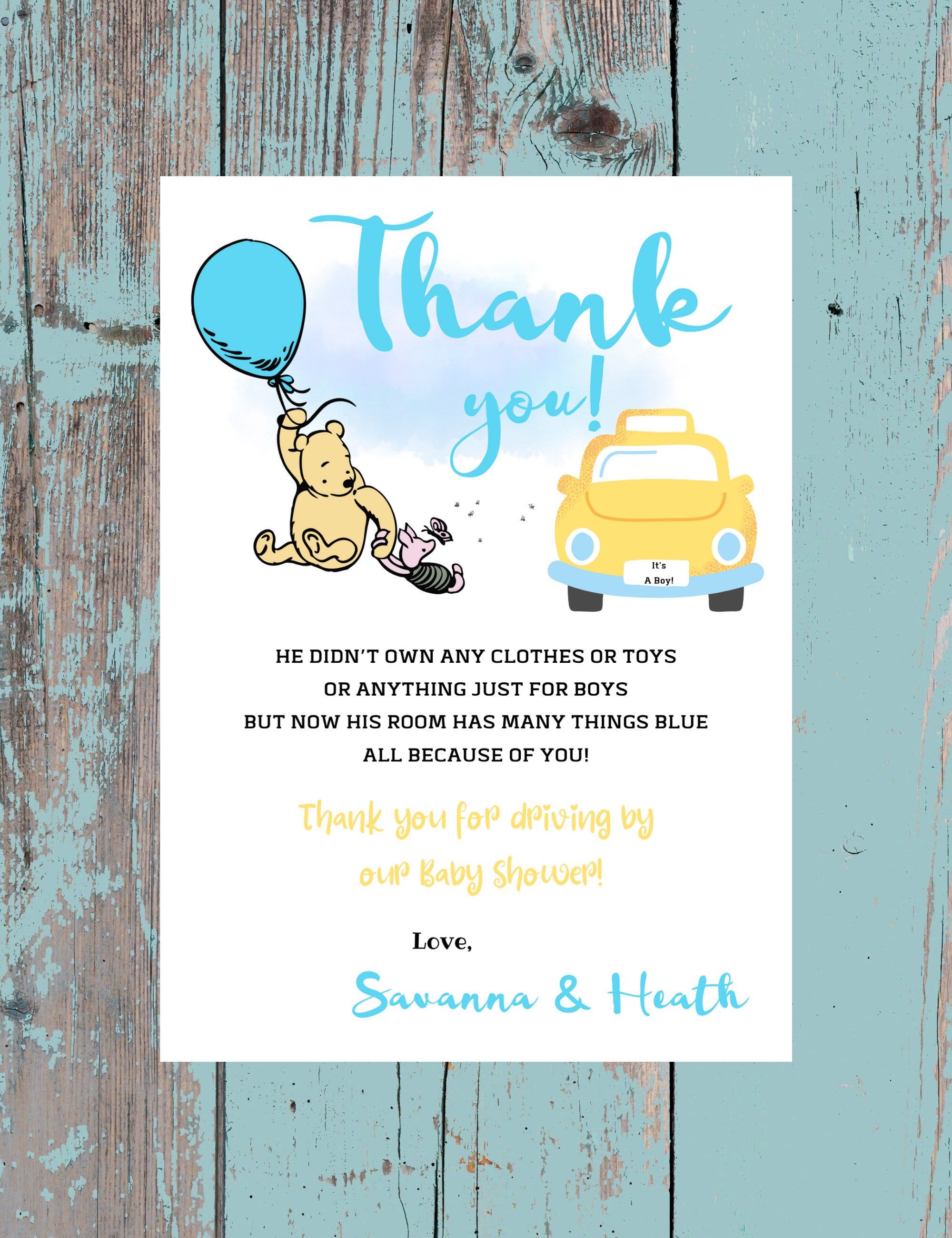 Detail Winnie The Pooh Baby Shower Thank You Cards Nomer 24