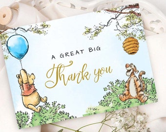 Detail Winnie The Pooh Baby Shower Thank You Cards Nomer 33