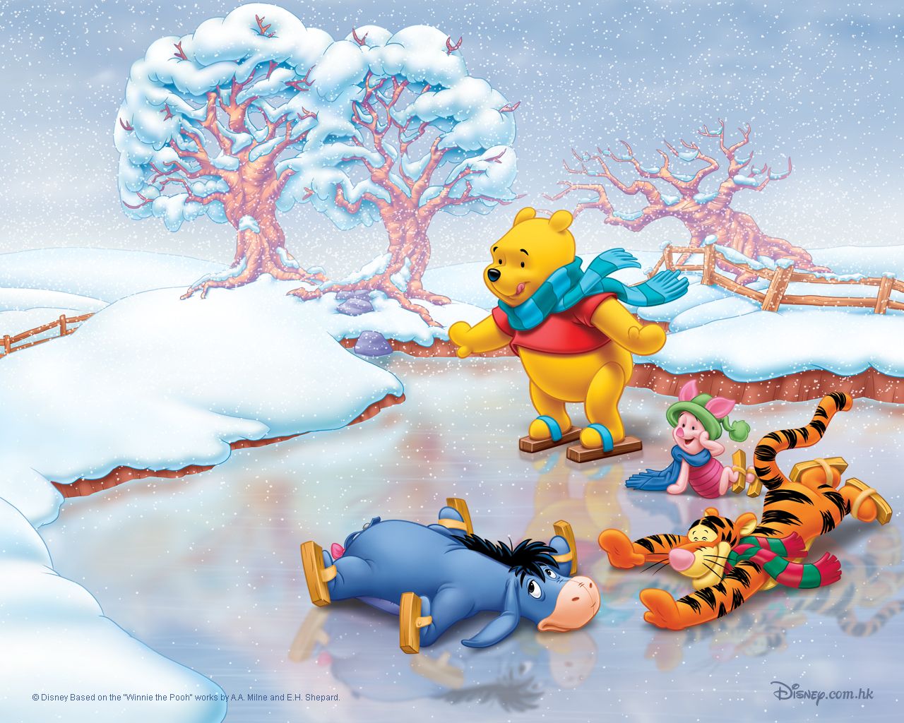 Detail Winnie The Pooh Christmas Backgrounds Nomer 5