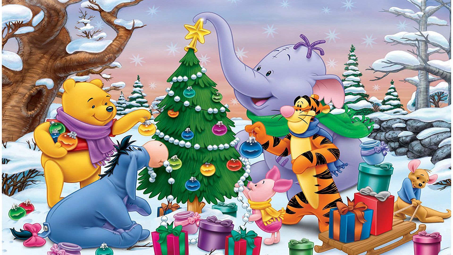 Detail Winnie The Pooh Christmas Backgrounds Nomer 6