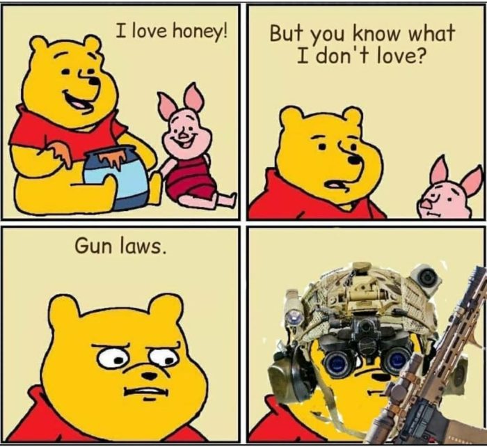 Winnie The Pooh Gun Meme - 57+ Koleksi Gambar