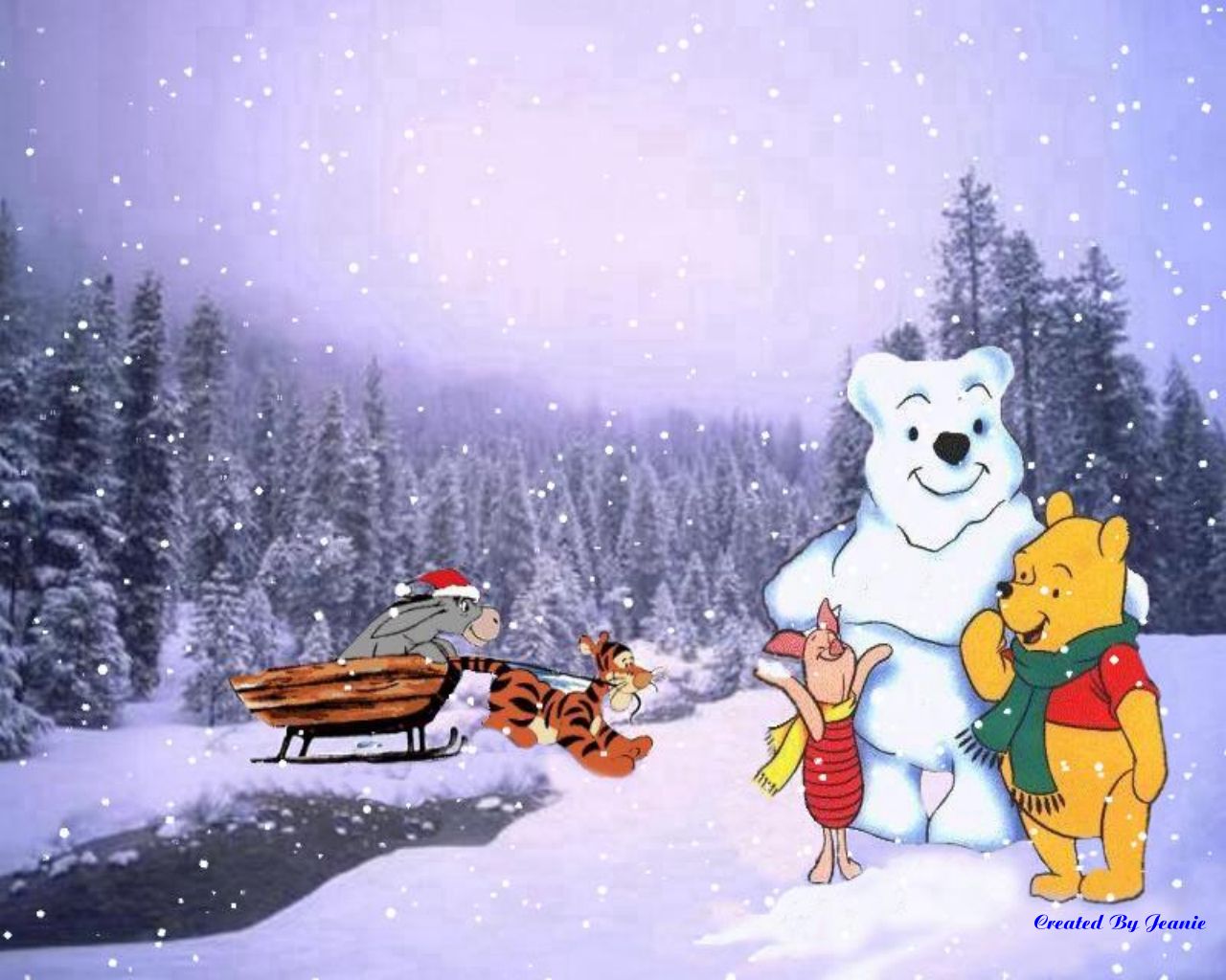 Detail Winnie The Pooh Winter Wallpaper Nomer 5