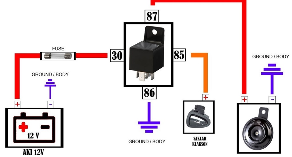 Detail Wiring Diagram Klakson Mobil Nomer 5