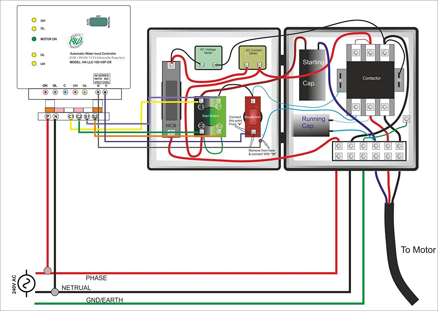 Wiring Diagram Panel Pompa Submersible 1 Phase