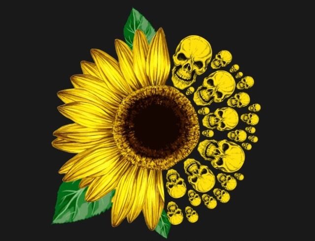 Detail Skull Sunflower Wallpaper Nomer 2