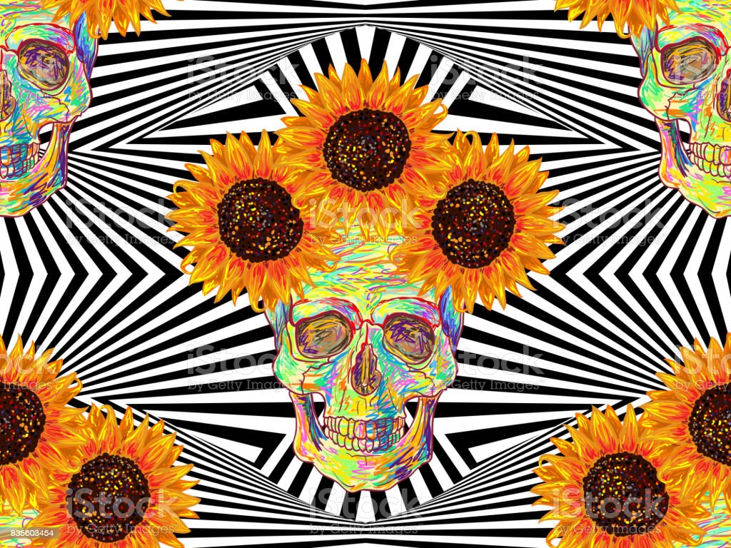 Detail Skull Sunflower Wallpaper Nomer 15