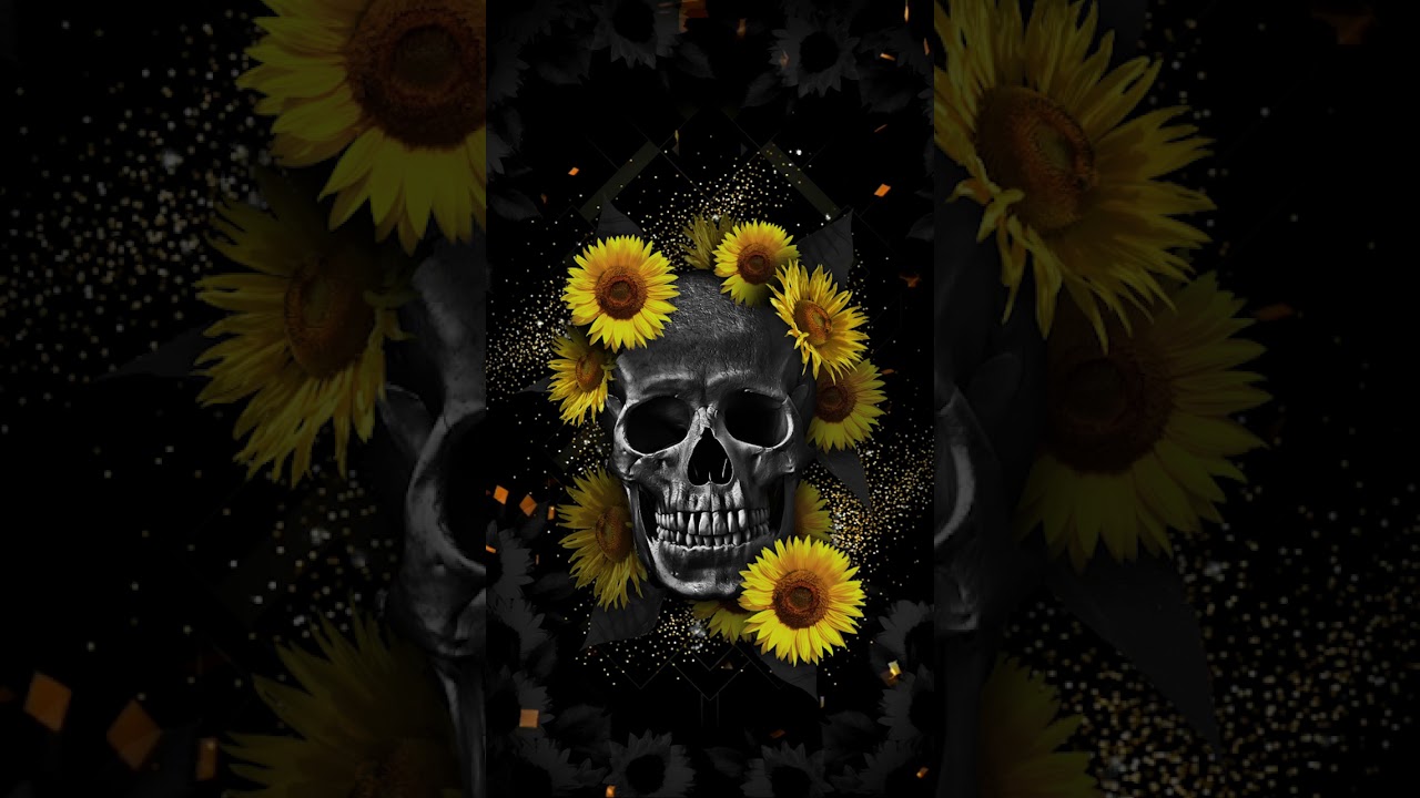 Detail Skull Sunflower Wallpaper Nomer 4