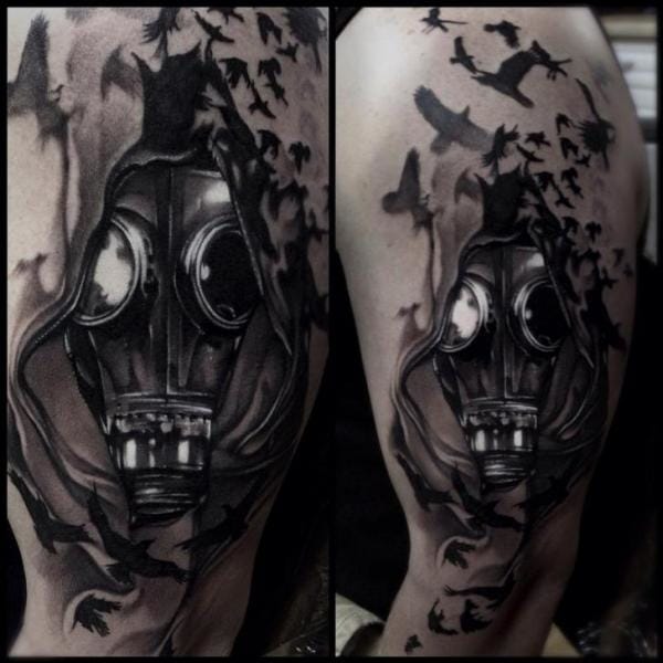 Detail Skull With Gas Mask Tattoo Meaning Nomer 19