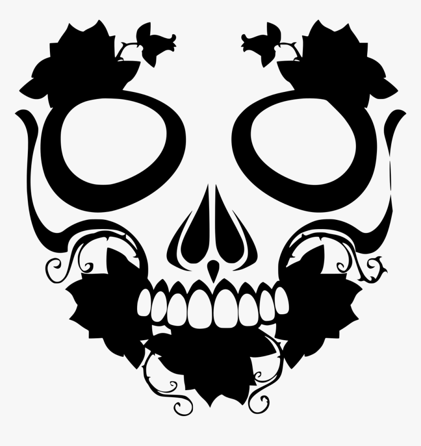 Detail Skull With Roses Clipart Nomer 29