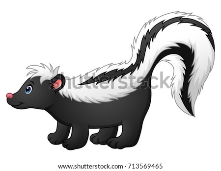 Detail Skunk Clipart Black And White Nomer 12