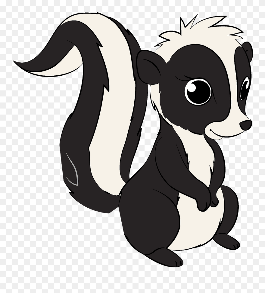 Detail Skunk Clipart Black And White Nomer 19