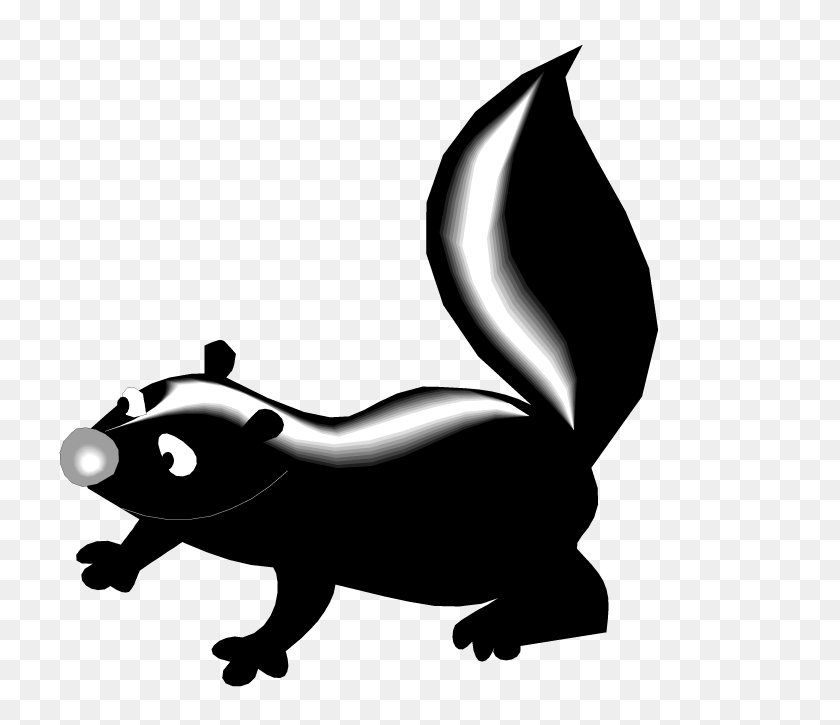 Detail Skunk Clipart Black And White Nomer 27