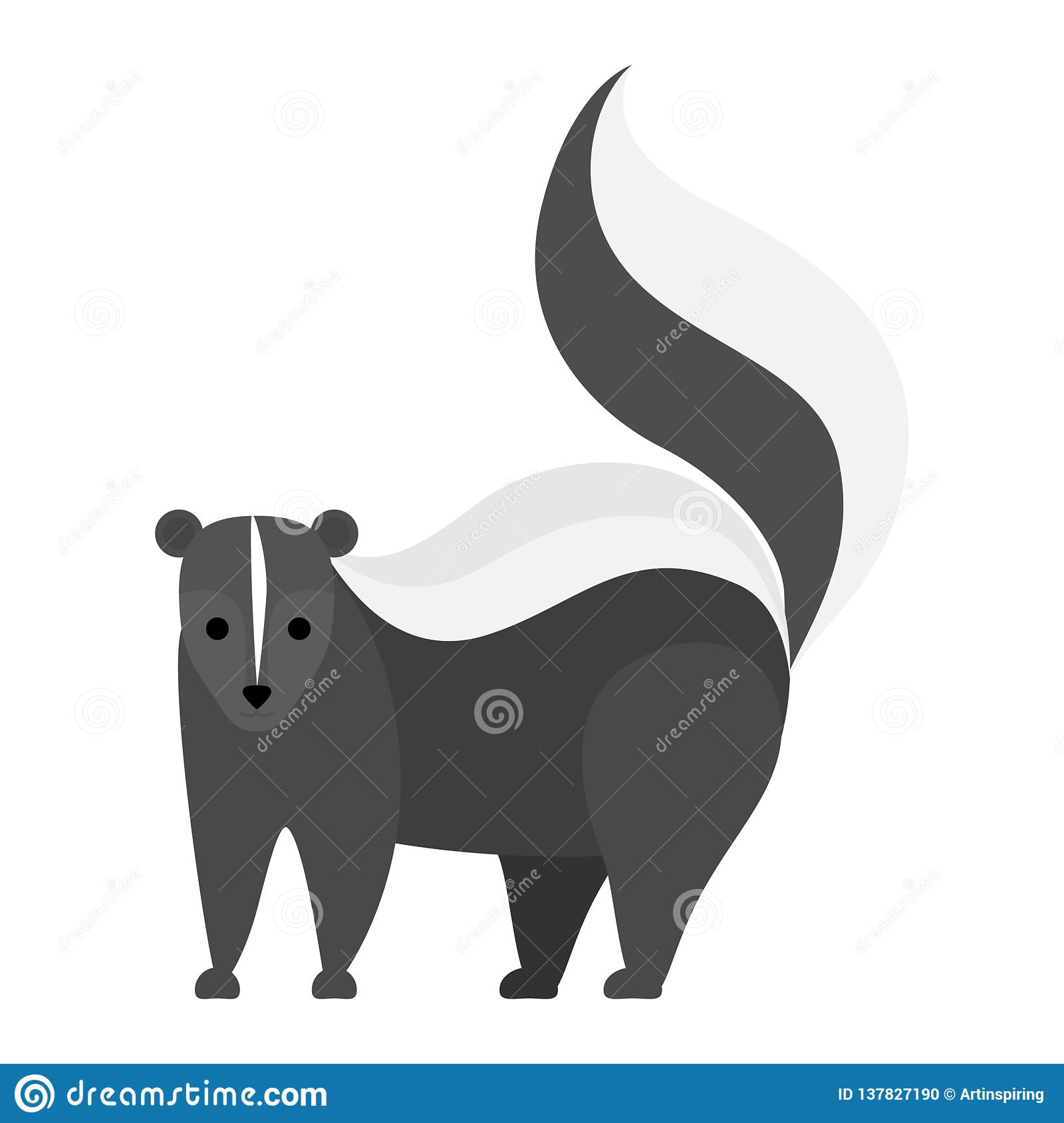 Detail Skunk Clipart Black And White Nomer 35