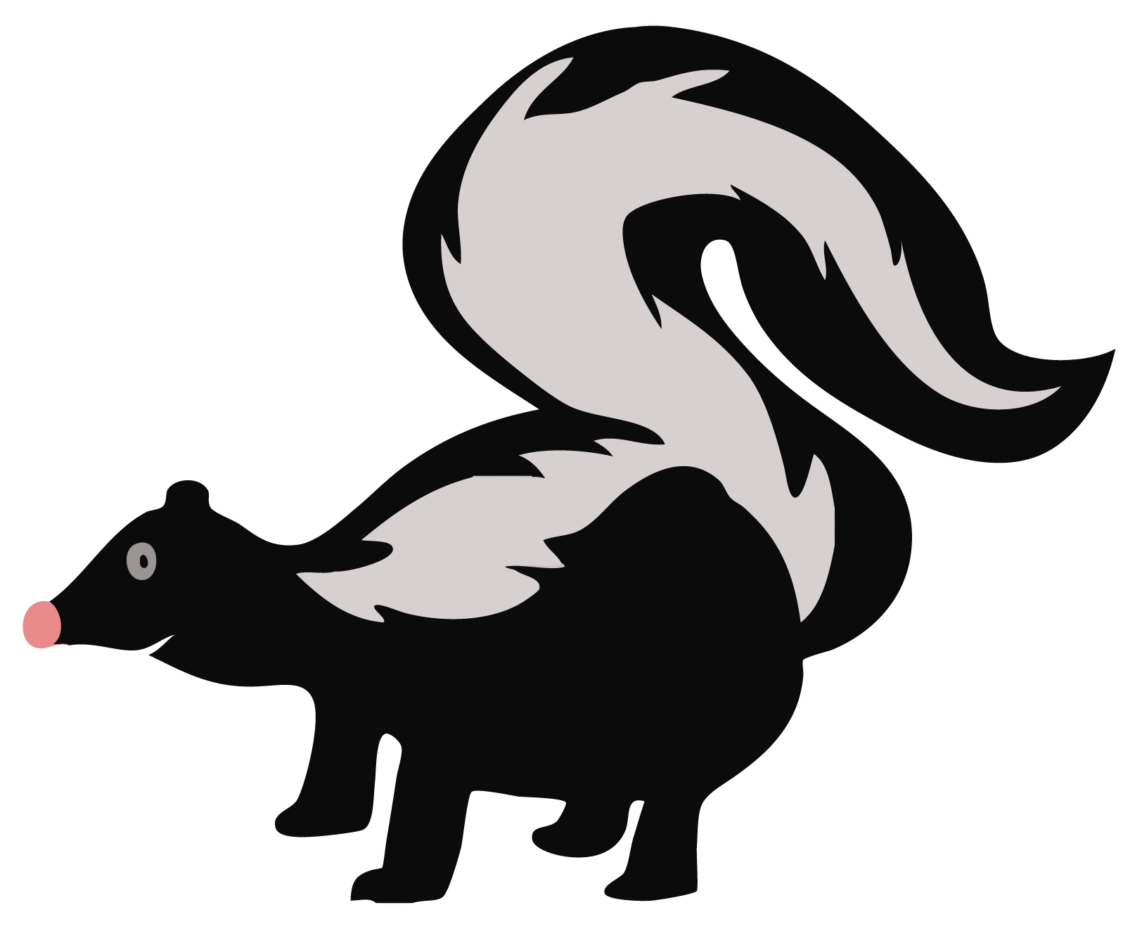 Detail Skunk Clipart Black And White Nomer 40