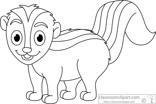 Detail Skunk Clipart Black And White Nomer 6