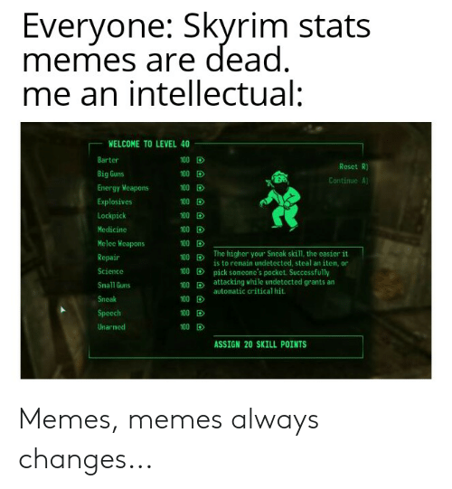 Detail Skyrim Stats Meme Nomer 23