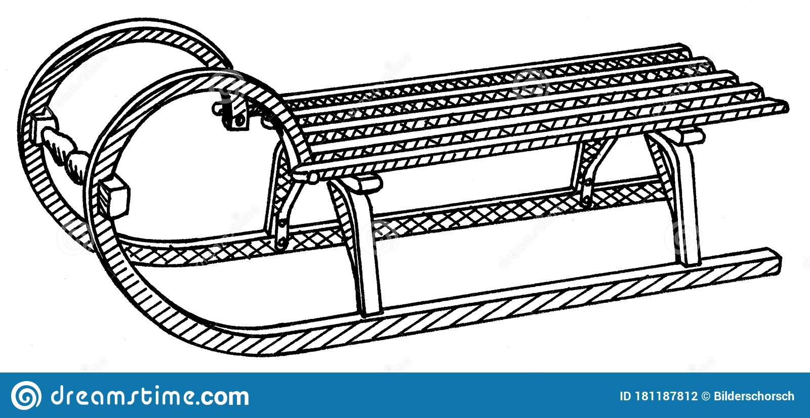 Detail Sled Clipart Black And White Nomer 19