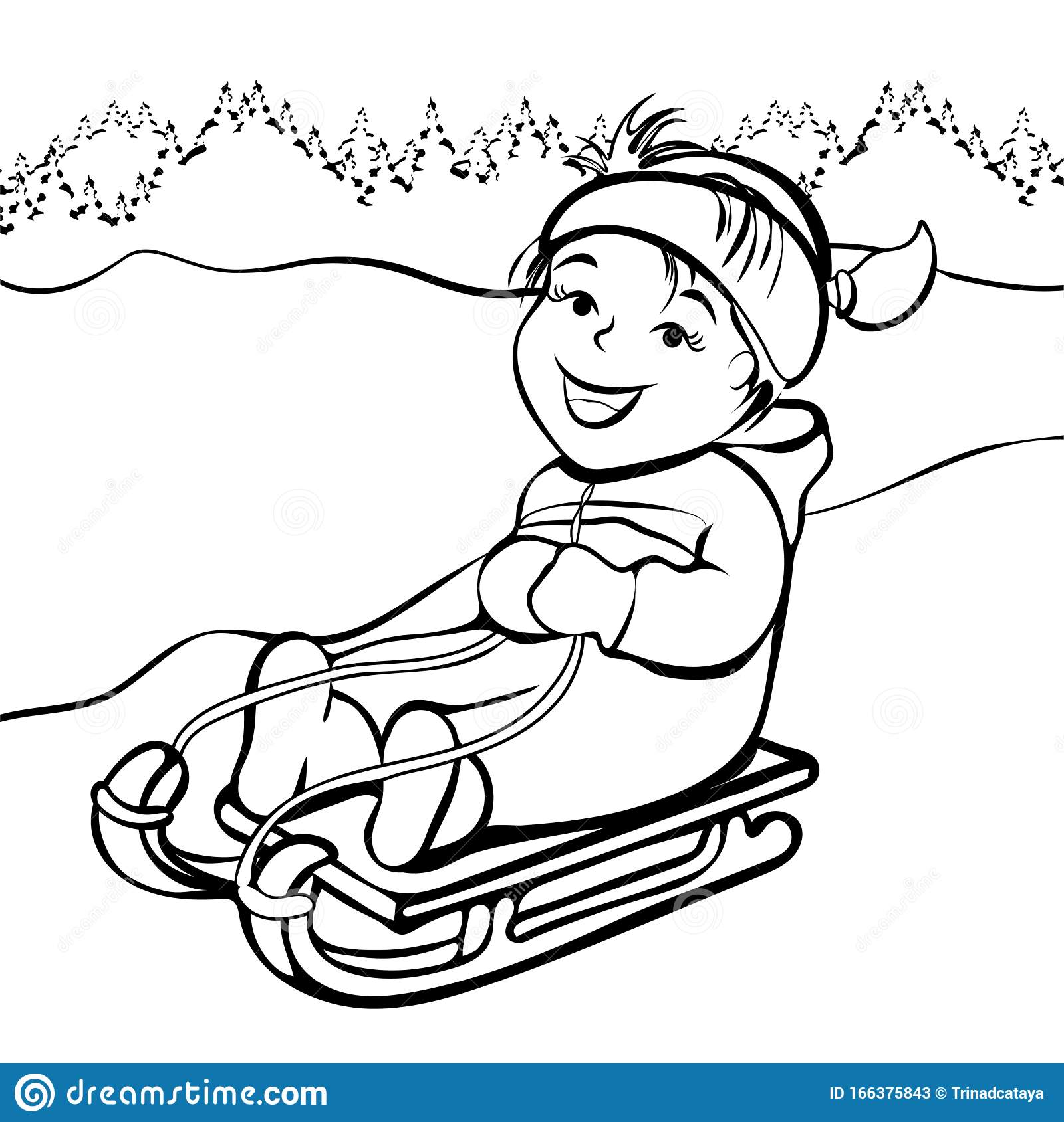 Detail Sled Clipart Black And White Nomer 3