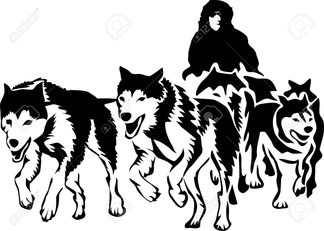 Detail Sled Dogs Clipart Nomer 4