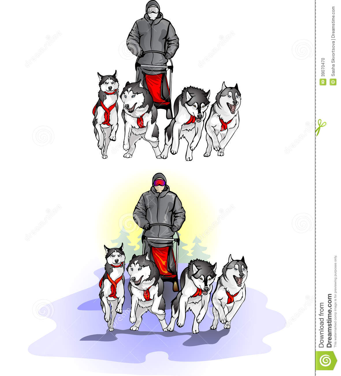 Detail Sled Dogs Clipart Nomer 40