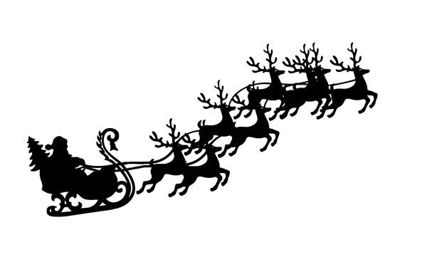 Detail Sleigh And Reindeer Clipart Nomer 23