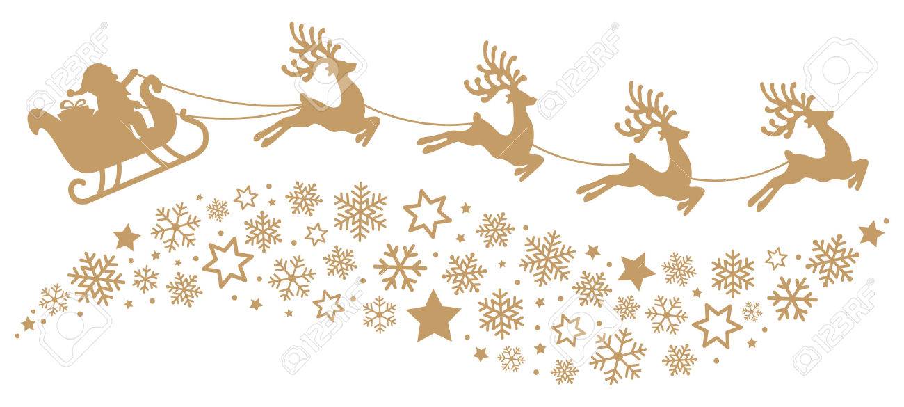Detail Sleigh And Reindeer Clipart Nomer 30