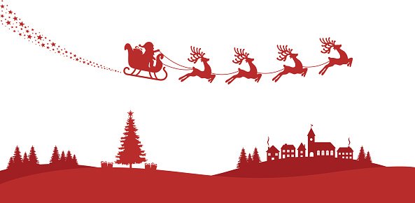 Detail Sleigh And Reindeer Clipart Nomer 34