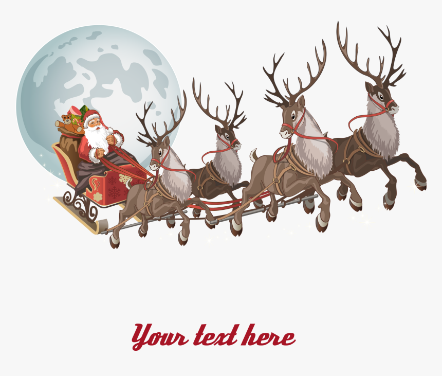Detail Sleigh And Reindeer Clipart Nomer 38