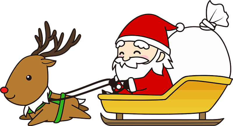 Detail Sleigh And Reindeer Clipart Nomer 42