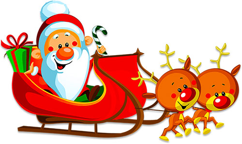 Detail Sleigh And Reindeer Clipart Nomer 47