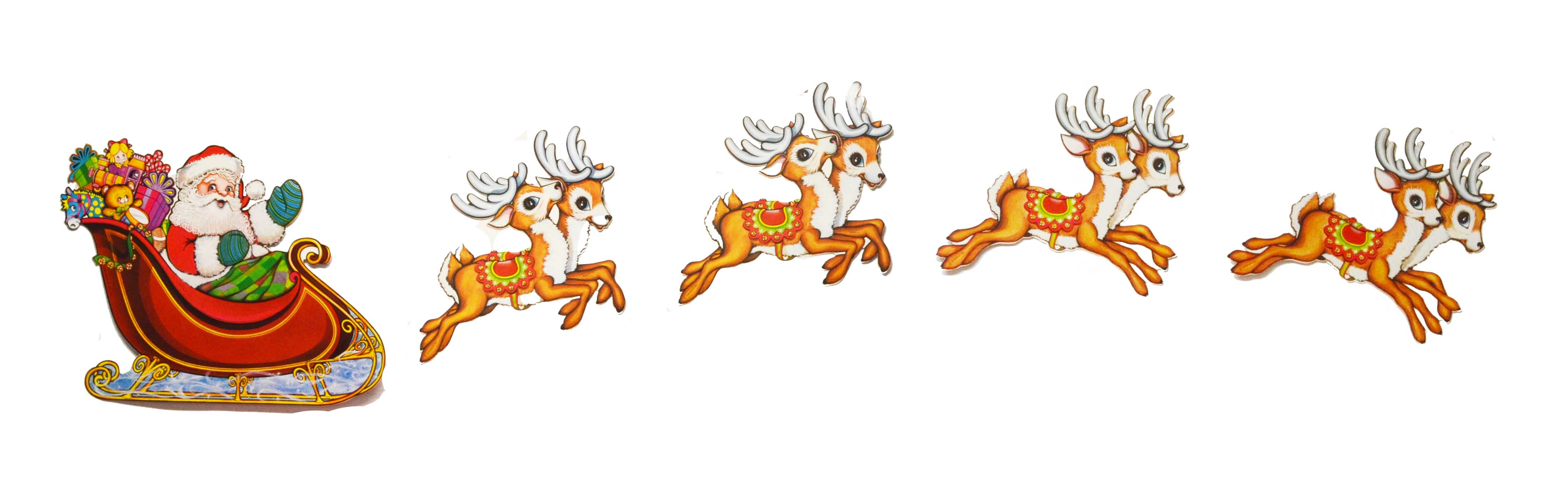 Detail Sleigh And Reindeer Clipart Nomer 52