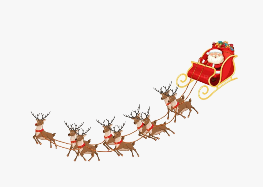 Detail Sleigh And Reindeer Clipart Nomer 8