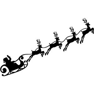 Sleigh And Reindeer Silhouette - KibrisPDR