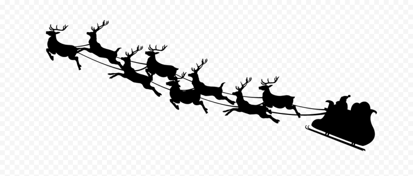 Detail Sleigh And Reindeer Silhouette Nomer 13