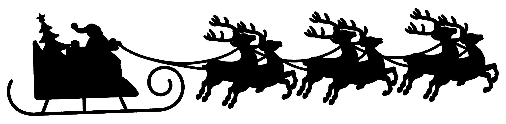 Detail Sleigh And Reindeer Silhouette Nomer 19