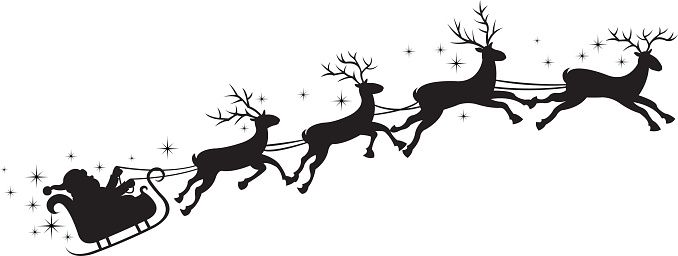 Detail Sleigh And Reindeer Silhouette Nomer 20