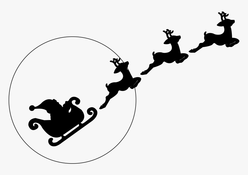 Detail Sleigh And Reindeer Silhouette Nomer 23
