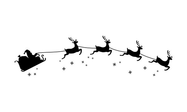 Detail Sleigh And Reindeer Silhouette Nomer 27