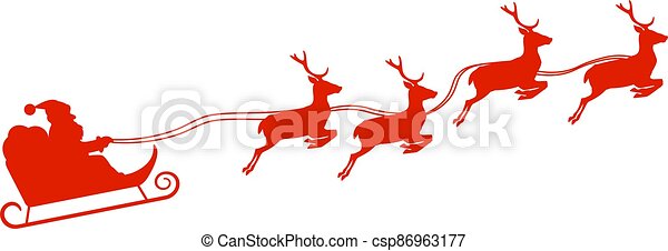 Detail Sleigh And Reindeer Silhouette Nomer 35