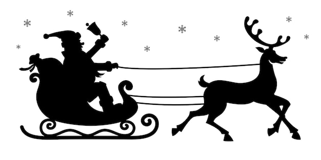 Detail Sleigh And Reindeer Silhouette Nomer 37