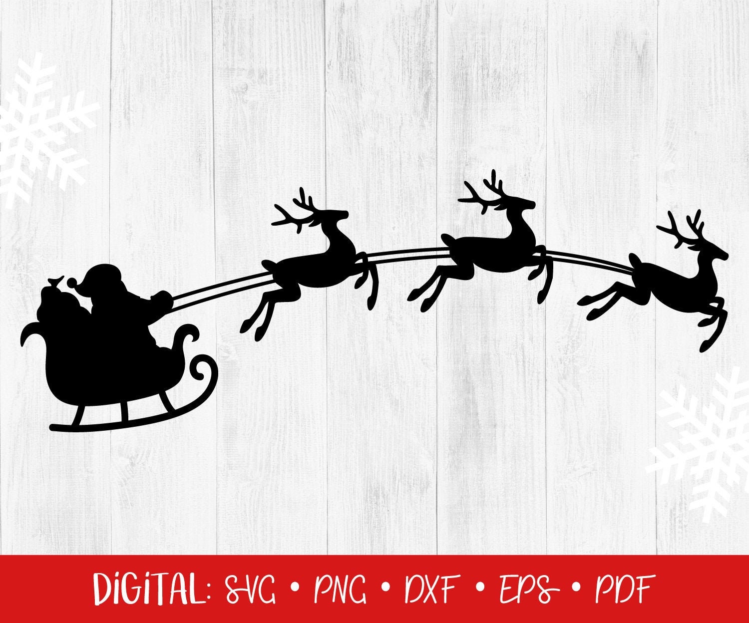 Detail Sleigh And Reindeer Silhouette Nomer 42