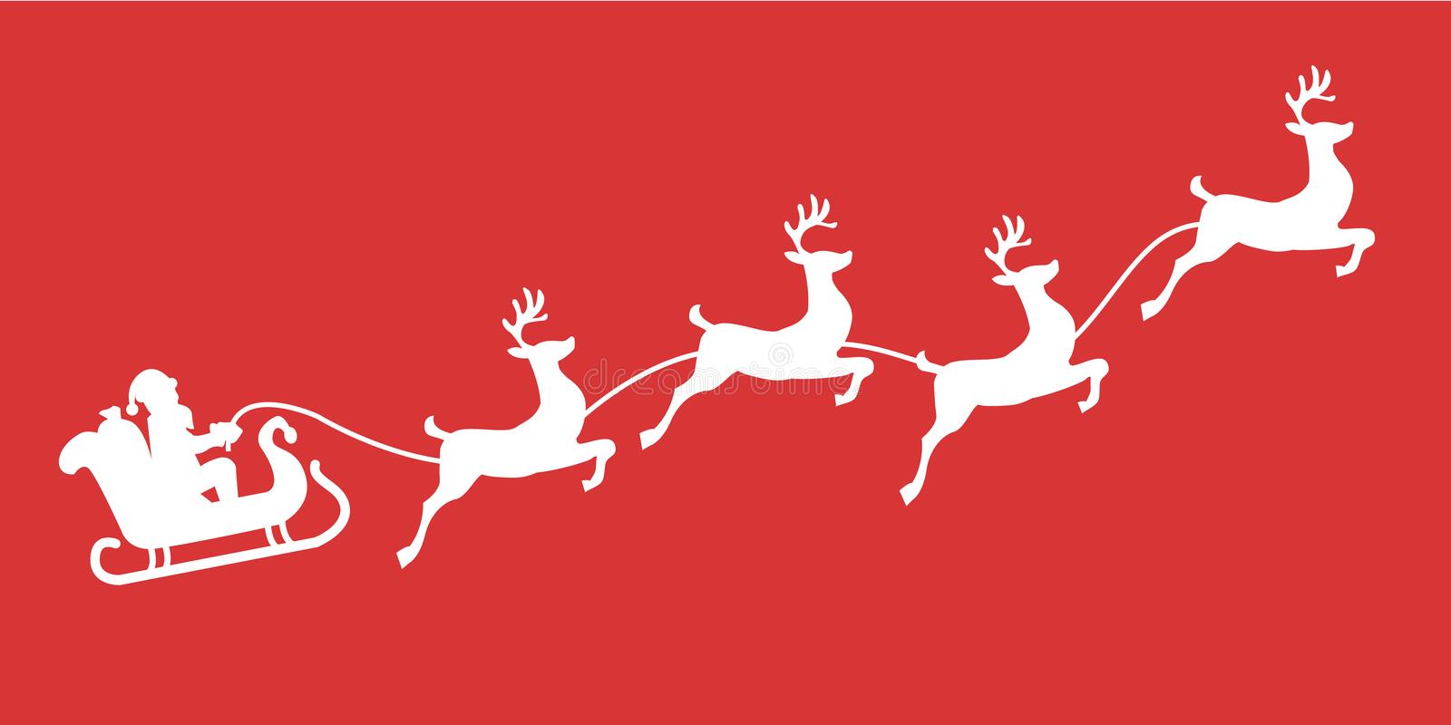 Detail Sleigh And Reindeer Silhouette Nomer 47