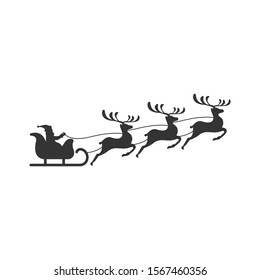 Detail Sleigh And Reindeer Silhouette Nomer 49