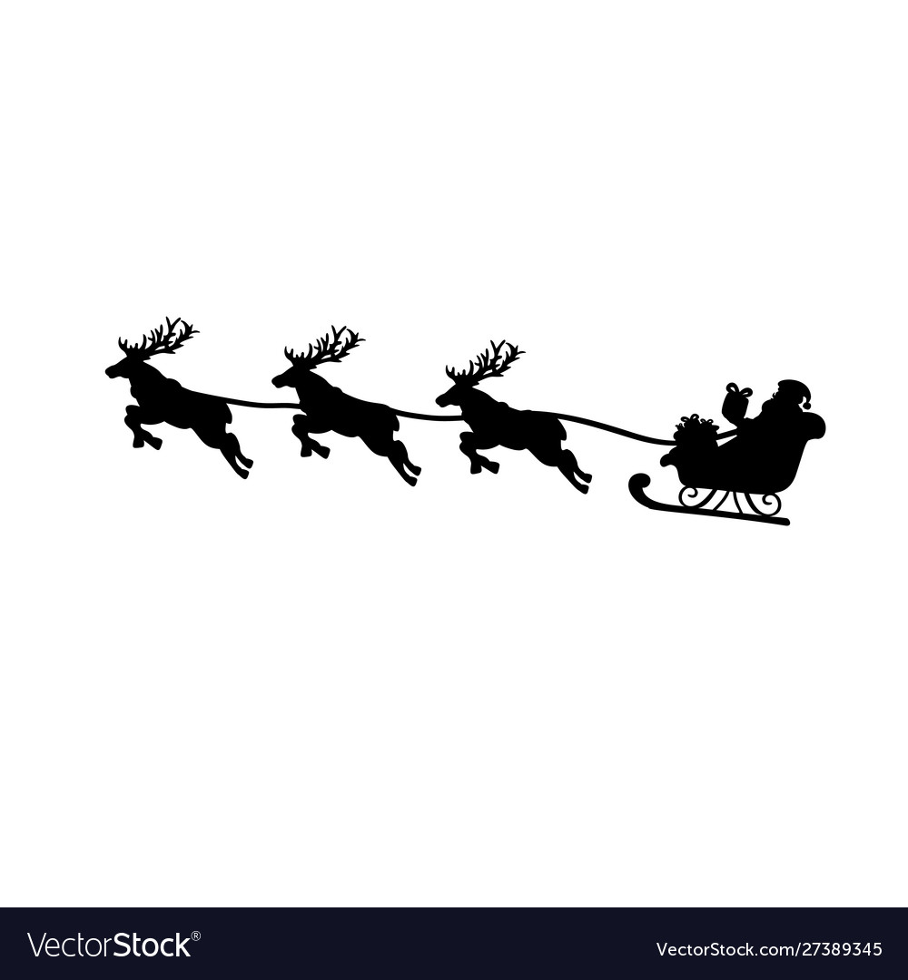 Detail Sleigh And Reindeer Silhouette Nomer 51