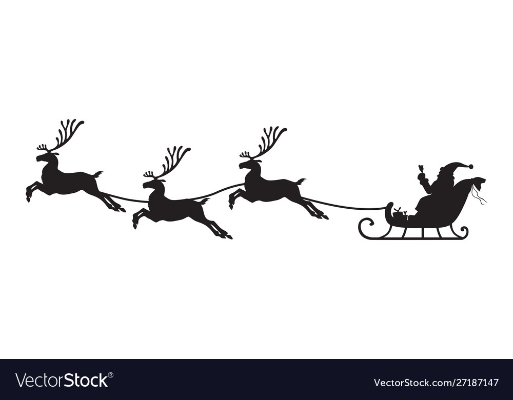 Detail Sleigh And Reindeer Silhouette Nomer 7