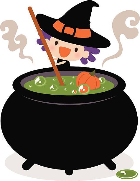 Detail Witch And Cauldron Clipart Nomer 7